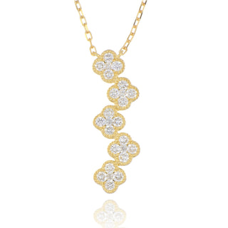 9ct Yellow Gold 0.56ct Diamond 5 Clover Pendant