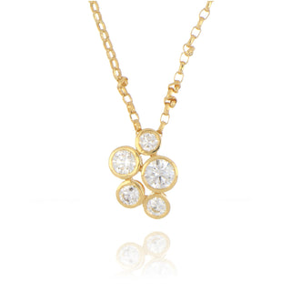 18ct Yellow Gold 0.35ct Diamond 5 Stone Bubble Pendant