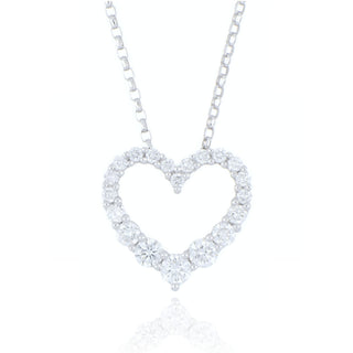 18ct White Gold 0.52ct Diamond Open Heart Pendant