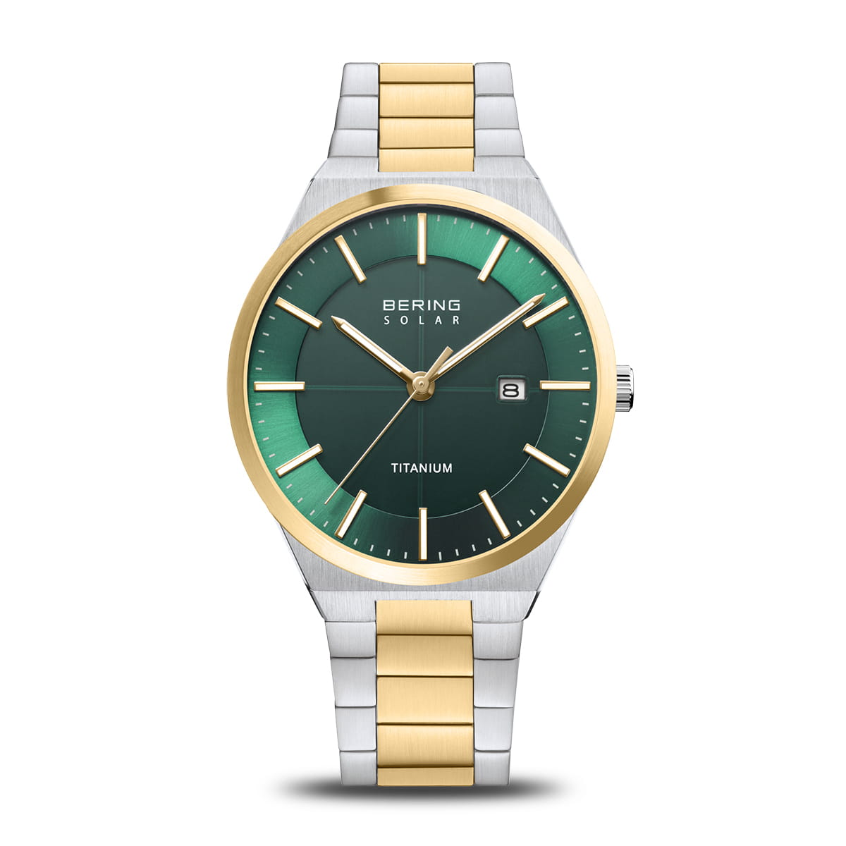 Bering 39mm Titanium Two-tone Green Solar Watch Allum Sidaway