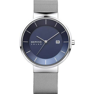Bering Gents Solar Mesh Watch With Blue Dial