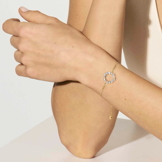 Nomination Jewellery Nomination Sterling Silver and Yellow Gold Colour Wave Circle Cubic Zirconia Bracelet 2522349