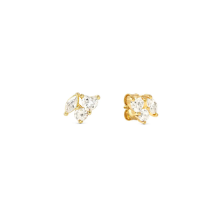 Nomination Jewellery Nomination Sterling Silver and Yellow Gold Colour Wave Cubic Zirconia Stud Earrings 2501286