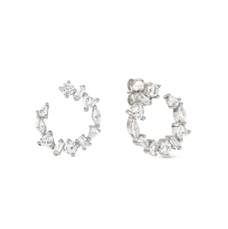Nomination Jewellery Nomination Sterling Silver Colour Wave Cubic Zirconia Circle Hoop Earrings 2501289
