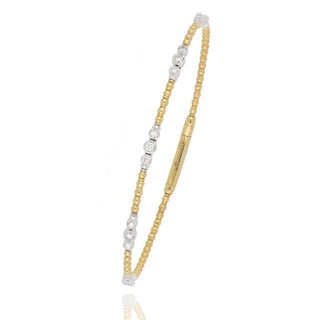 14ct Yellow Gold 0.33ct Diamond Set Flexi Bangle