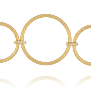 A&S Paradise Collection Yellow Gold Vermeil Cubic Zirconia Circles Bracelet