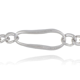 A&S Paradise Collection Silver Organic Link Chain Bracelet