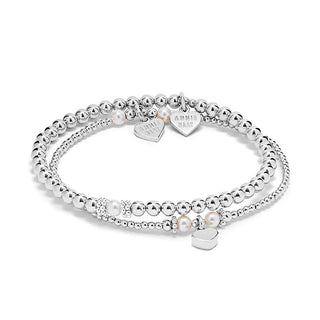 Annie Haak Silver Pearly Bracelet Stack 17cm