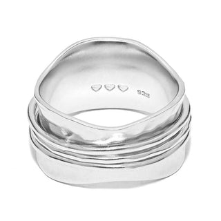 Annie Haak Silver Saturn Spinner Ring - Size 60