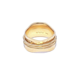 Annie Haak Gold Plated Saturn Spinner Ring - Size 58