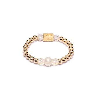 Annie Haak Jewellery Annie Haak 14ct Yellow Gold Poppy Pearl Crystal Ring 1511639