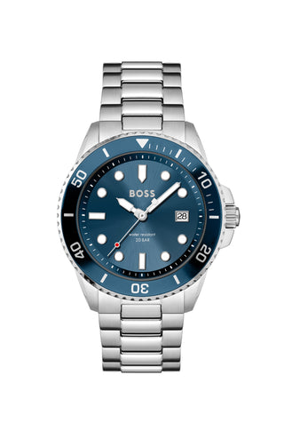 Boss 43mm Ace Stainless Steel Blue Quartz Watch