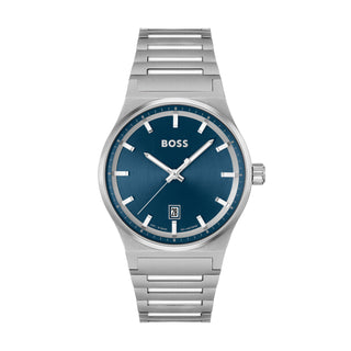 Boss 41mm Candor Stainless Steel Blue Quartz Watch