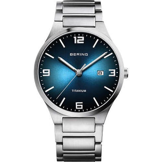 Bering Gents Titanium Watch With Blue Dial