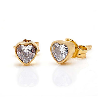 Annie Haak Gold Plated Crystal Heart Stud Earrings