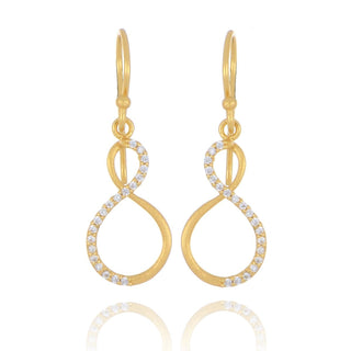 A&S Paradise Collection Yellow Gold Vermeil Cubic Zirconia Eternity Drop Earrings
