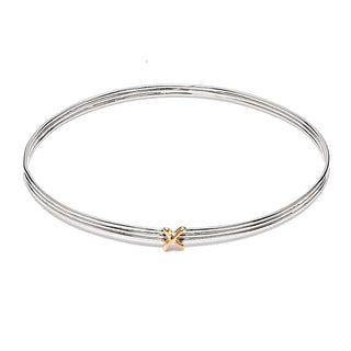 Annie Haak Silver and Gold Plated Kiss Bangle - Small