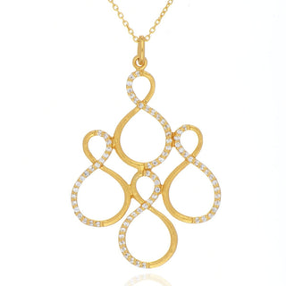 A&S Paradise Collection Yellow Gold Vermeil Multi Figure Of 8 Cubic Zirconia Necklace