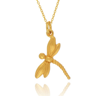 A&S Paradise Collection Yellow Gold Vermeil Dragonfly Necklace