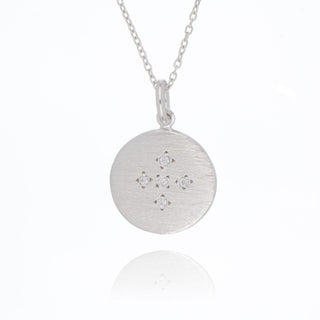 A&S Paradise Collection Silver Cubic Zirconia Disc Necklace