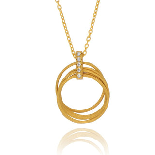 A&S Paradise Collection Yellow Gold Vermeil Cubic Zirconia Circles Necklace