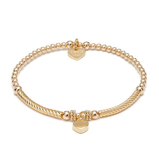 Annie Haak Gold Plated Pipa Boxed Heart Bracelet 17cm