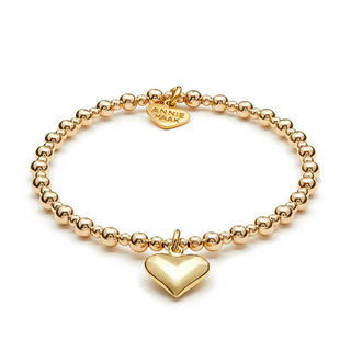 Annie Haak Gold Plated Solid Heart Bracelet 19cm
