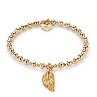 Annie Haak Jewellery Annie Haak Gold Plated Mini Orchid Feather Bracelet 17cm 1544425