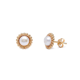 Annie Haak Gold Plated Pearl Stud Earrings