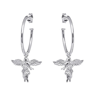Annie Haak Silver Guardian Angel Hoop Earrings