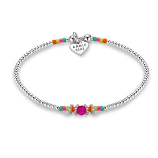 Annie Haak Jewellery Annie Haak Silver Boho Neon Pink Bracelet 19cm 1546250