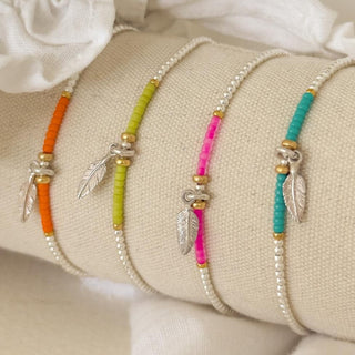 Annie Haak Jewellery Annie Haak Silver Maise Mix Pink Feather Bracelet 17cm 1546256