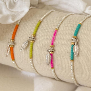 Annie Haak Jewellery Annie Haak Silver Maise Mix Orange Feather Bracelet 17cm 1546257