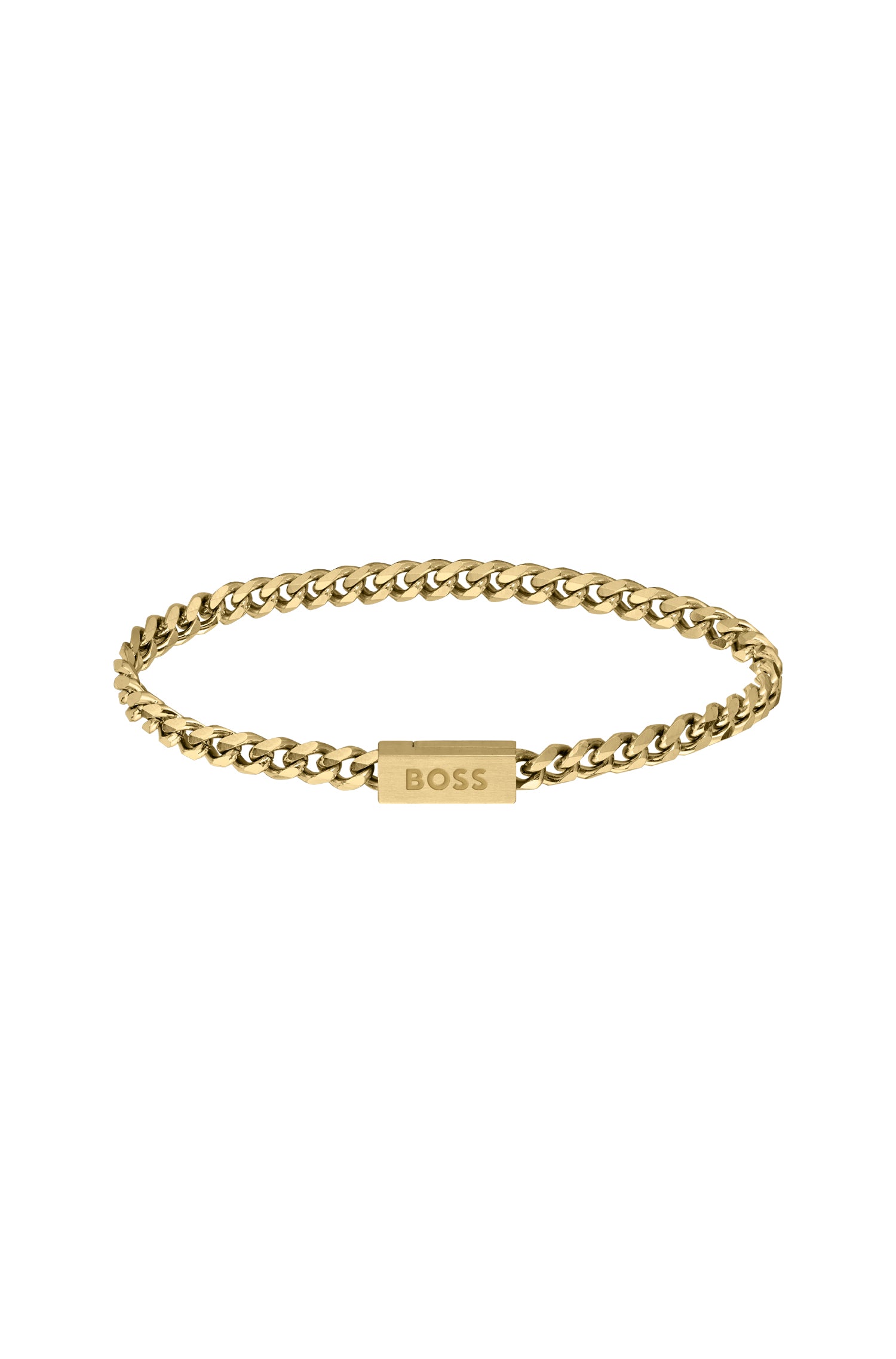 Boss Yellow Gold Plated Curb Bracelet Allum Sidaway