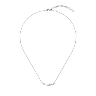 Boss Saya Stainless Steel Double Bar CZ Necklace