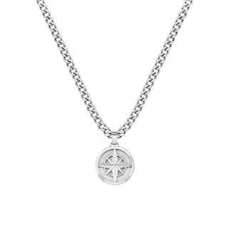 Boss Stainless Steel Compass Necklace