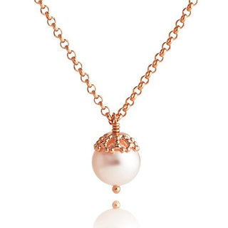 Jersey Pearl Rose Gold Plated Emma-kate Pearl Necklace
