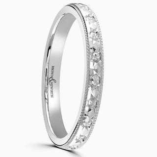 18ct 3mm White Gold Diamond Illusion Wedding Ring side view