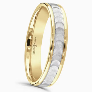 18ct Gold Two Colour Wedding Ring side view