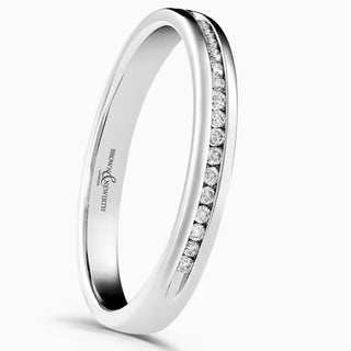 18ct White Gold 0.07ct Channel Set Diamond Eternity Ring side view