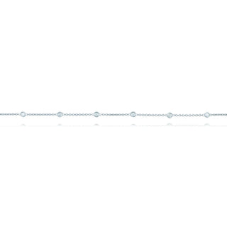 Allum & Sidaway Jewellery 18ct White Gold 0.20ct Round Brilliant Cut Diamond Rubover Scatter Bracelet 1106163