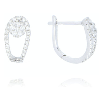 Fine Jewellery Jewellery 18ct White Gold 0.32ct Diamond Fancy Hoop Earrings 1220225