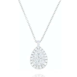 Fine Jewellery Jewellery 18ct White Gold 0.47ct Diamond Pear Cluster Pendant 1417468