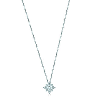 Fine Jewellery Jewellery 18ct White Gold Diamond Star Cluster Necklace 1401917