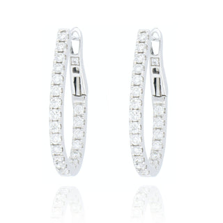 Fine Jewellery Jewellery 18ct White Gold 0.67ct Diamond Horseshoe Hoop Earrings 1220221
