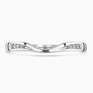 18ct White Gold Curved Diamond Half Eternity Ring