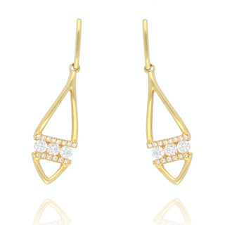 Fine Jewellery Jewellery 18ct Yellow Gold 0.32ct Diamond Fancy Drop Earrings 1220227