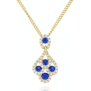 Fine Jewellery Jewellery 18ct Yellow Gold 0.34ct Sapphire & Diamond Peacock Necklace 1402390
