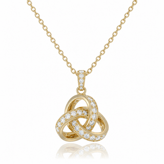 18ct Yellow Gold 0.40ct Round Brilliant Cut Diamond Triple Knot Necklace 