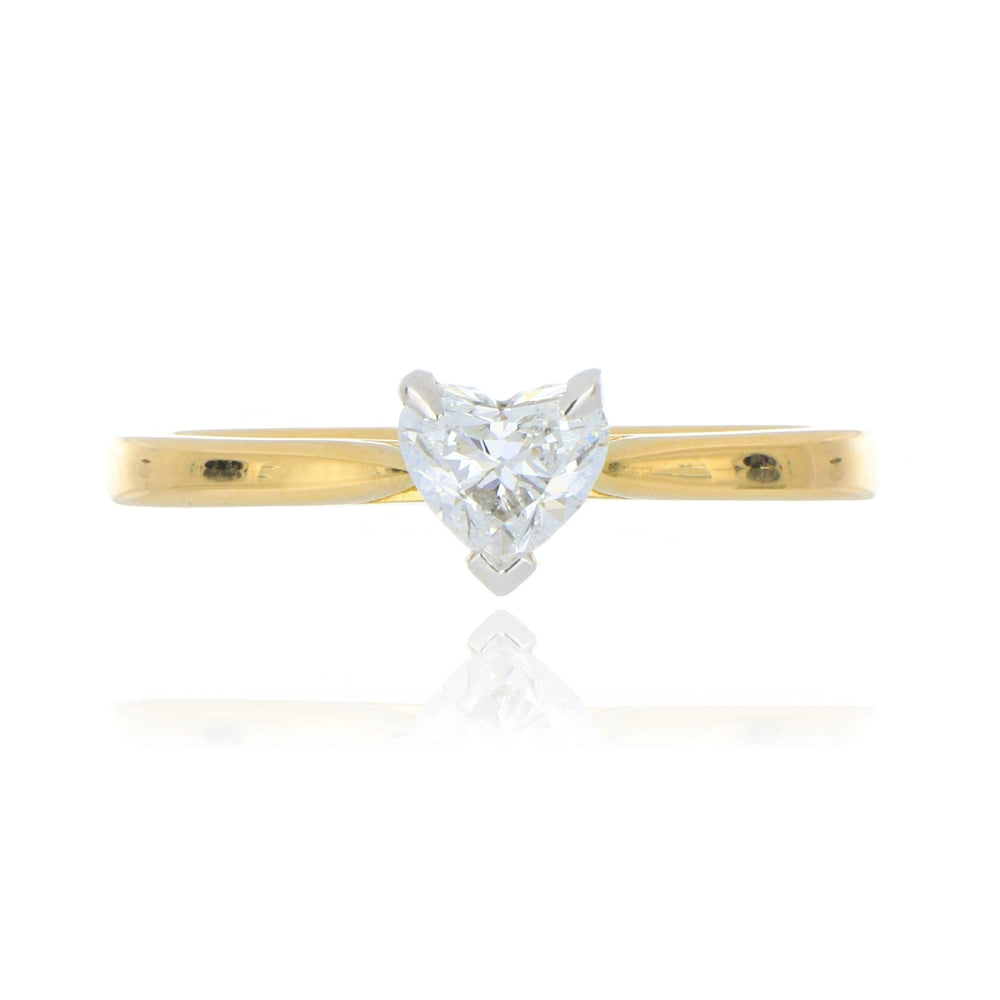 Fine Jewellery Jewellery 18ct Yellow Gold 0.46ct Diamond Heart Solitaire Ring 0101886